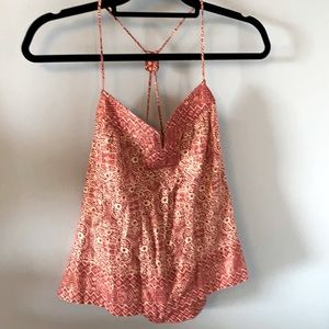 Worn once BCBG MAXAZRIA Red and gold top
